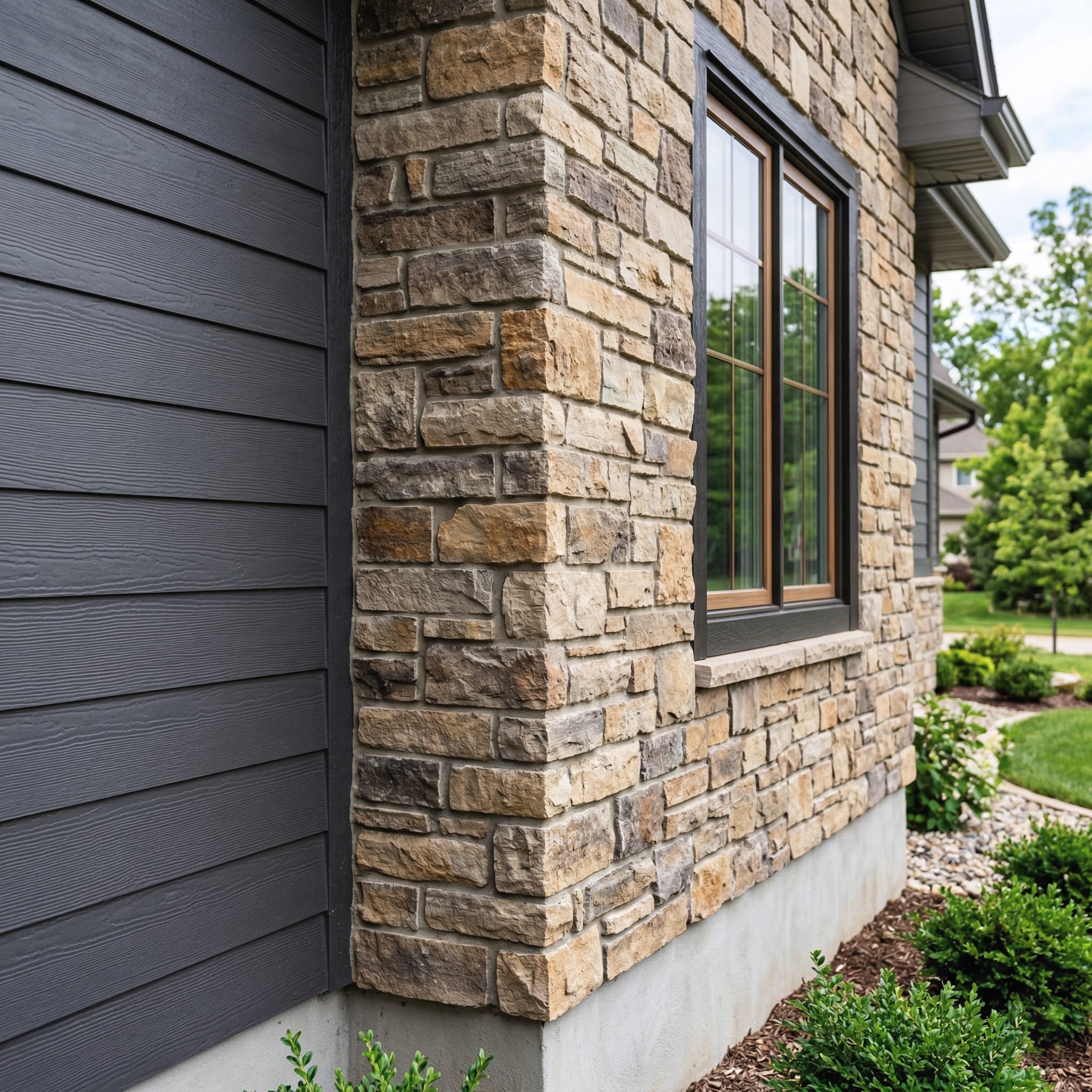 Masonry accent exterior example