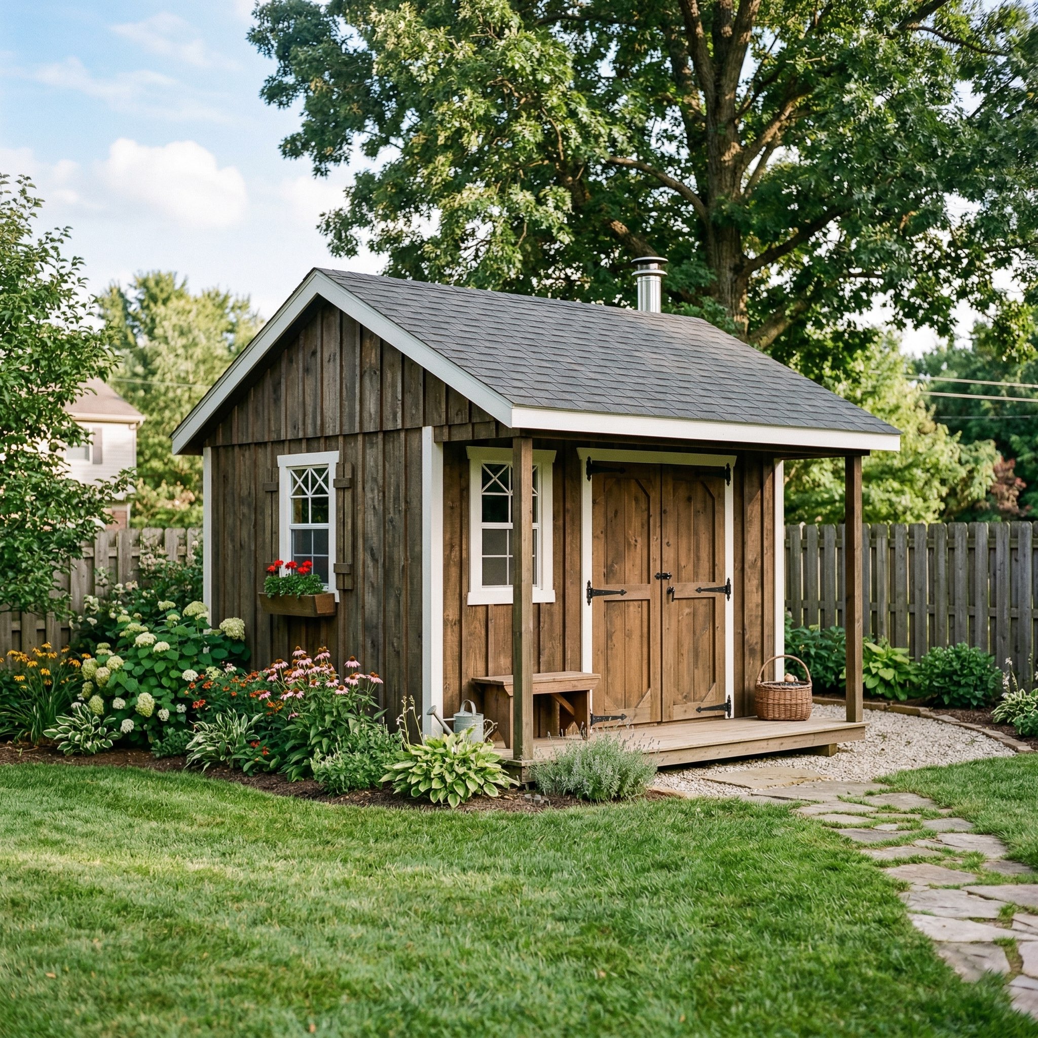 Backyard storage shed